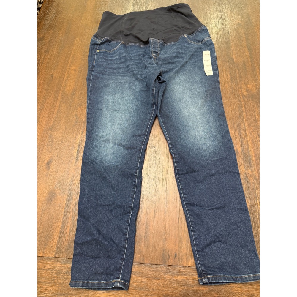 Isabel Maternity Ingrid & Isabel Skinny Jeans Dark Wash Over Belly 16/33R NEW